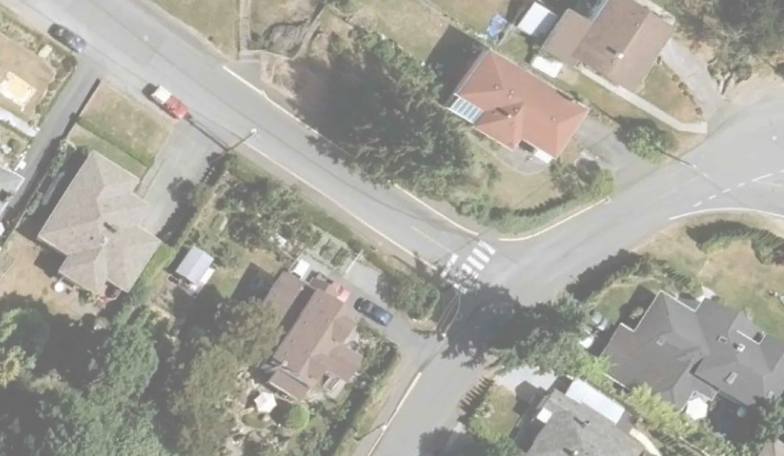 Aerial sketch of a proposed cul-de-sac turnaround at the intersection of Rudyard Road and Stormont Road.
