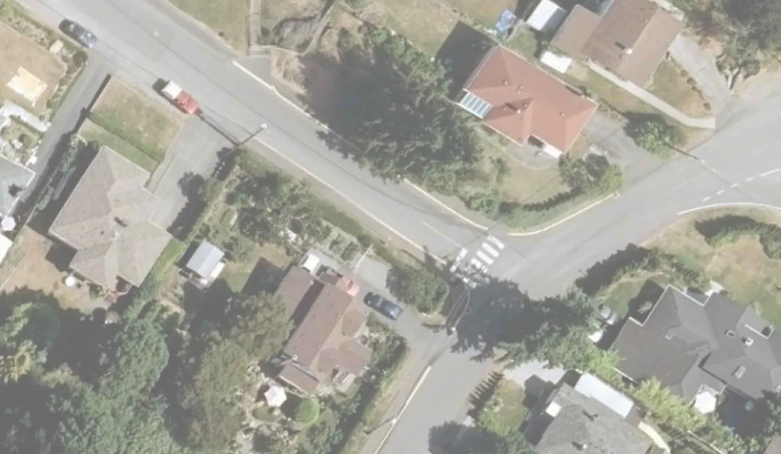 Aerial sketch showing an alternative closure of Rudyard Road at Stormont Road using bollards and providing bicycle access.