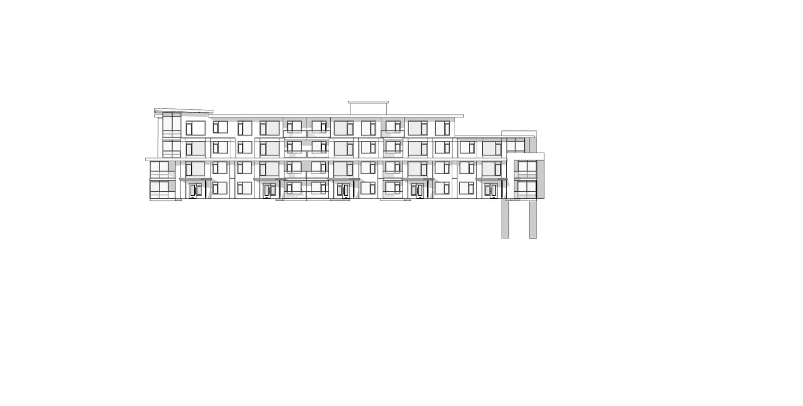 Building 1 West Elevation