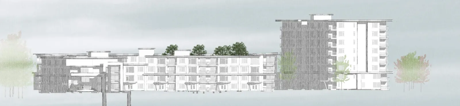 Building 3 West Elevation