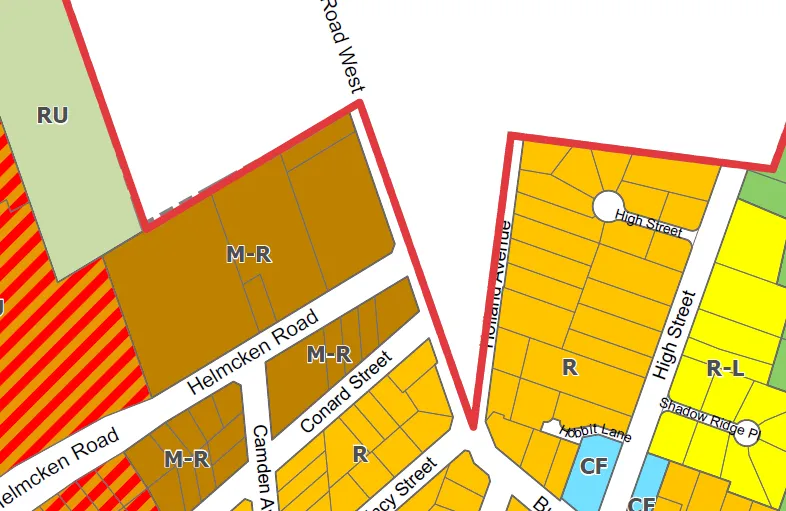 Official Community Plan map showing the subject site designated as M-R: Mixed Residential
