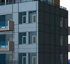 Detail rendering of building side perspective