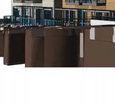 Detail rendering of building roofline and top floor
