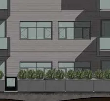 Detail of North elevation decorative paneling