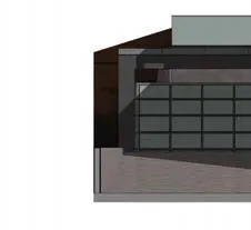 Detail of East elevation facade coloring