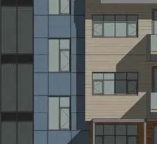 Detail of East elevation lower wall section