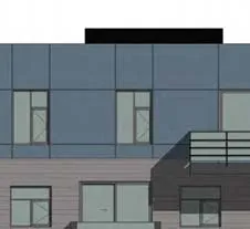 Detail of West elevation balcony drainage