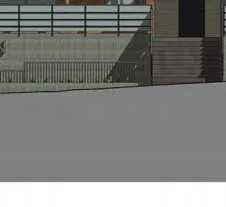 Detail of West elevation foundation transition