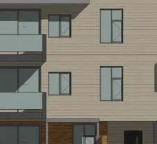 Detail of West elevation siding pattern