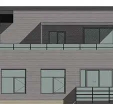 Section detail of upper floor unit interior