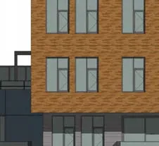 Section detail of townhouse upper bedroom