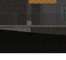 Long section drawing through the condo portion