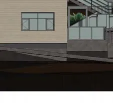 Detail of long section through townhouse unit 104 interior