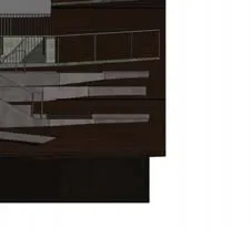 Detail of long section showing exterior facade materials