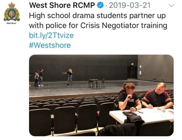 "DID YOU KNOW?" graphic stating West Shore RCMP's Twitter followers increased from 6,555 in 2019 to 7,131 in 2020