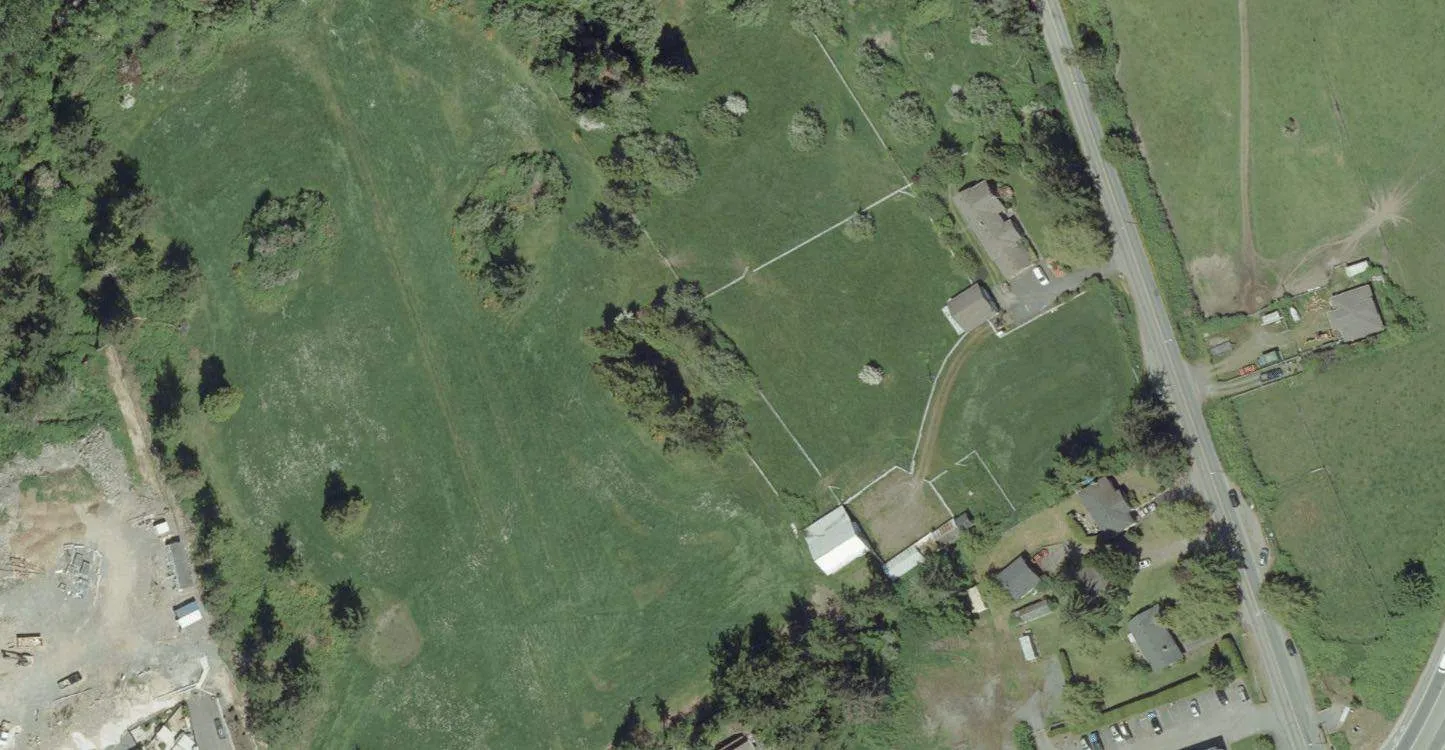 Aerial view of the central-eastern site area showing property lines