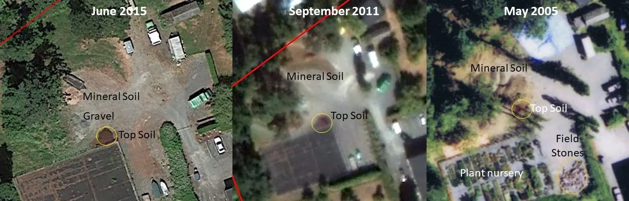 Figure 6. Soil segregation activities historically occurring on the northwest portion of the Site.