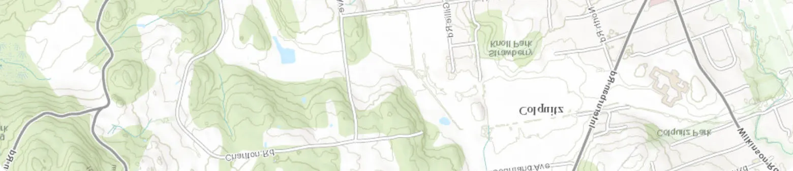 Strip of topographic map showing northern hills and Colquitz area