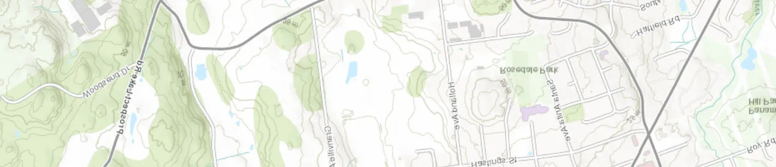 Strip of topographic map showing Rosedale Park area
