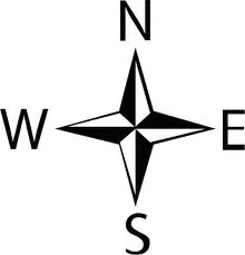 Compass rose indicating North orientation