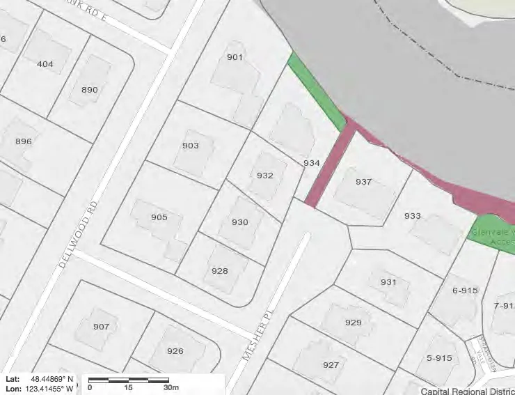 CRD Map of Mesher Place public access