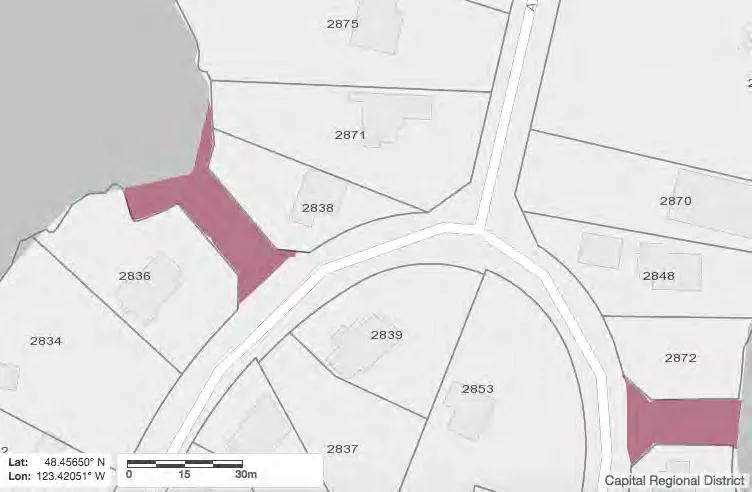 CRD Map of Murray Drive public access points