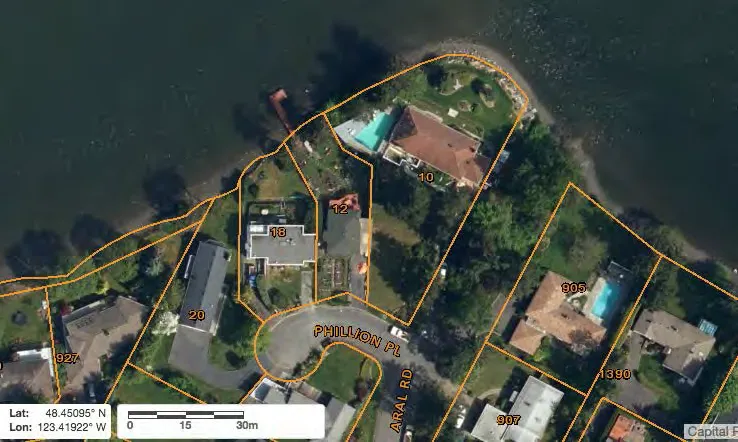 CRD Map satellite image of Aral Road
