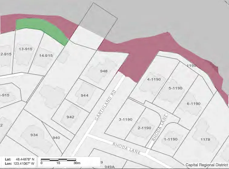 CRD Map of Garthland Road public access