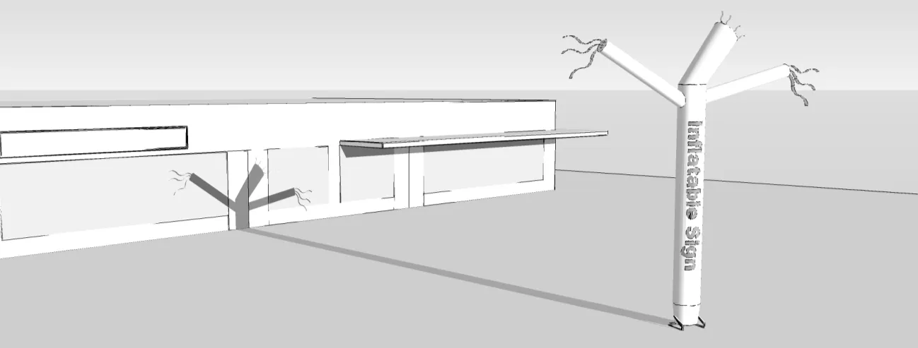 Rendering of an air-powered inflatable tube sign