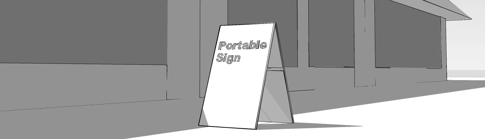Rendering of a portable sandwich board sign
