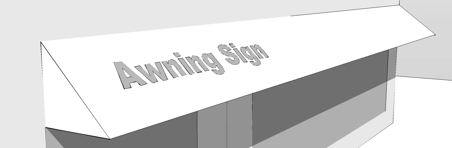 Rendering of an Awning Sign on a building