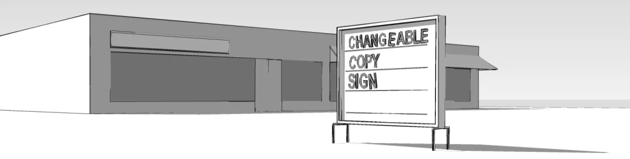 Rendering of a freestanding Changeable Copy Sign
