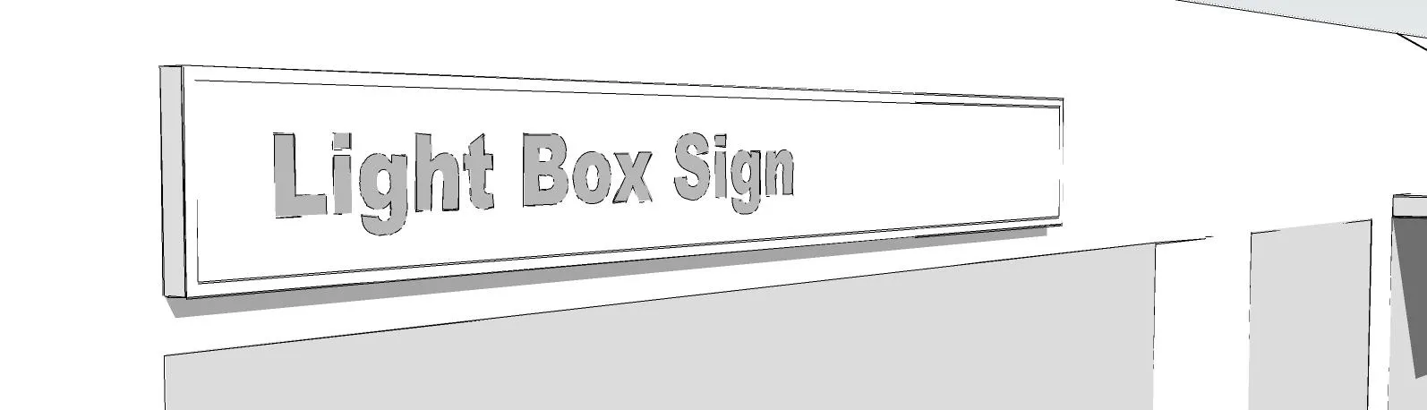 Rendering of a Light Box Sign on a wall