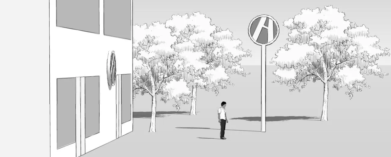 Rendering of a Mansard Roof Sign