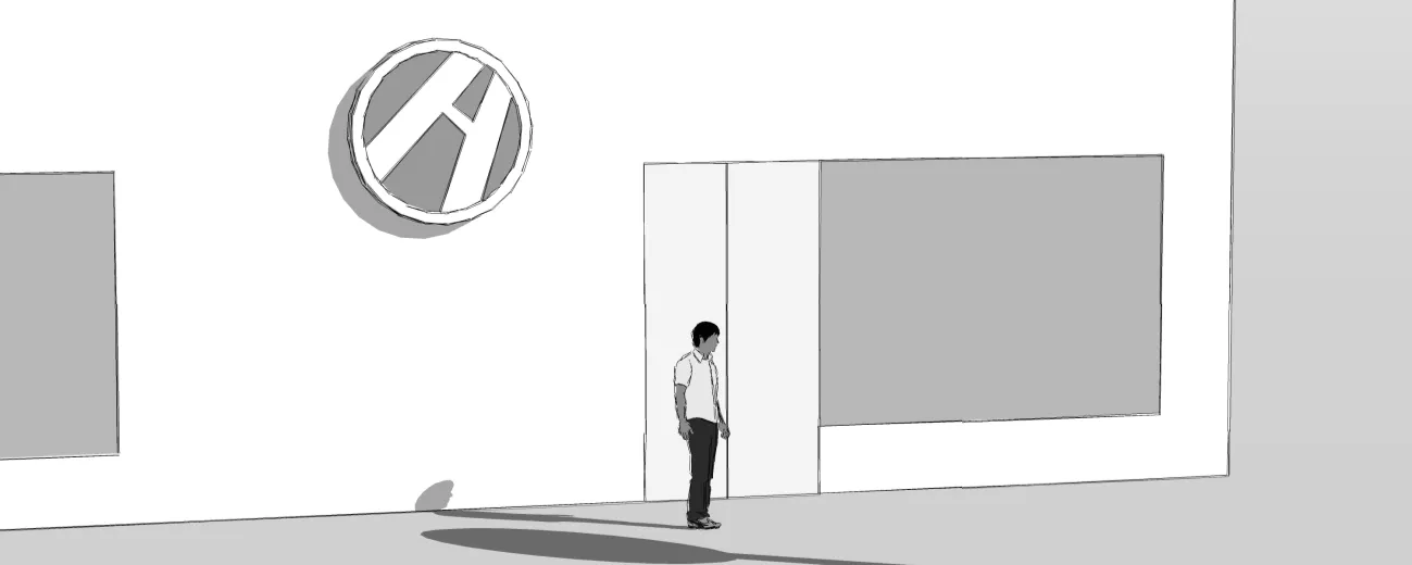 Rendering highlighting the Message Area of a sign