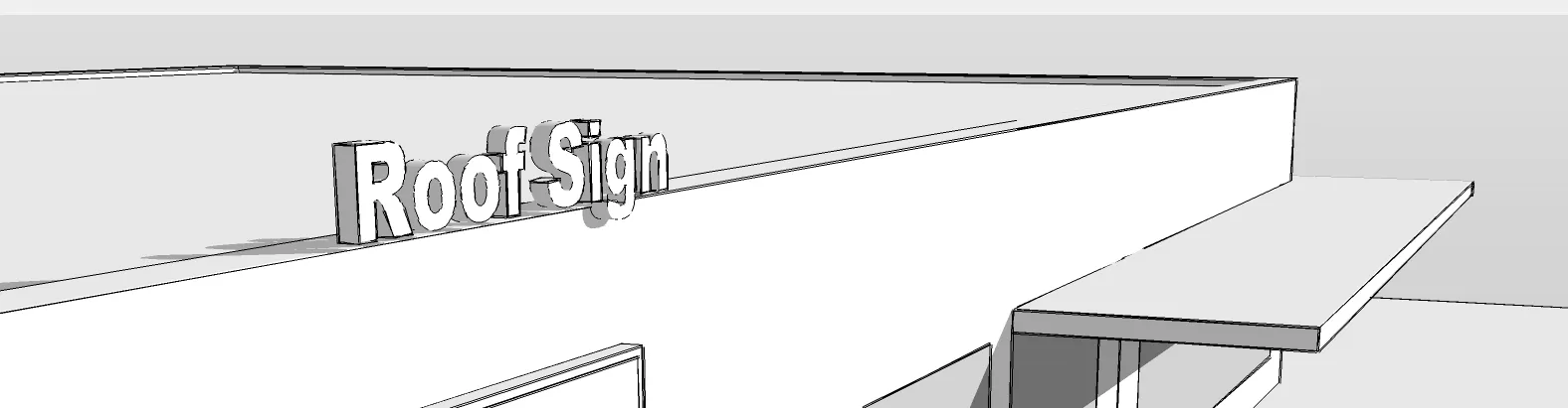 Rendering of a Roof Sign on top of a building