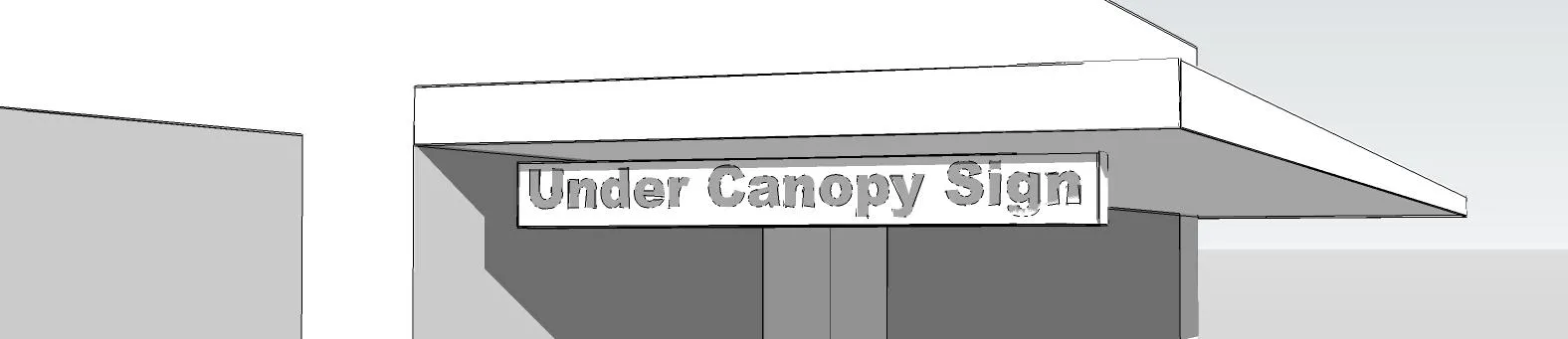 Rendering of an Under Awning Sign