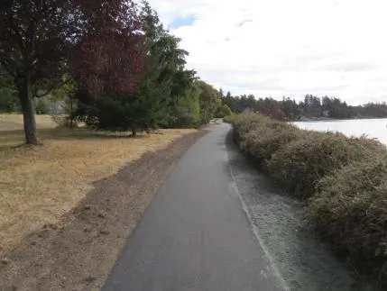 after photo showing the new paved path in Portage Inlet Linear Park