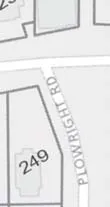 Map segment showing Plowright Rd and house 249