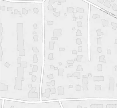 Map segment with house numbers 231, 233B