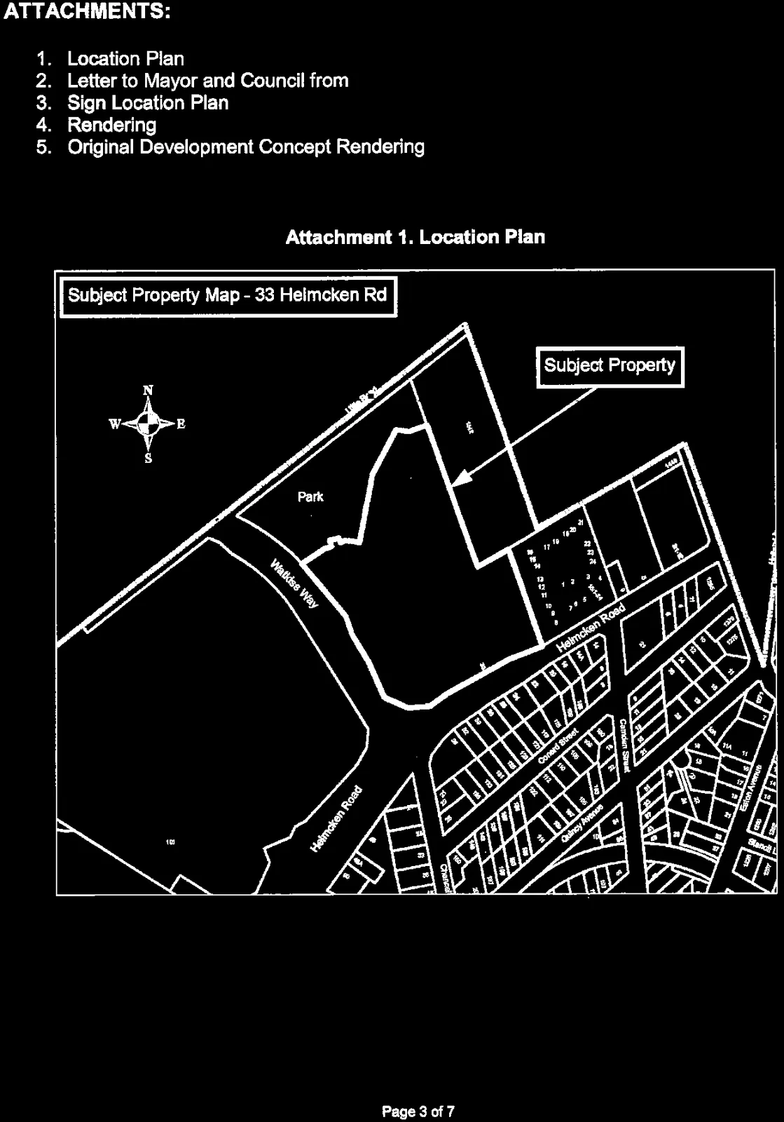 Subject Property Map - 33 Helmcken Rd showing subject property adjacent to parkland and Helmcken Road