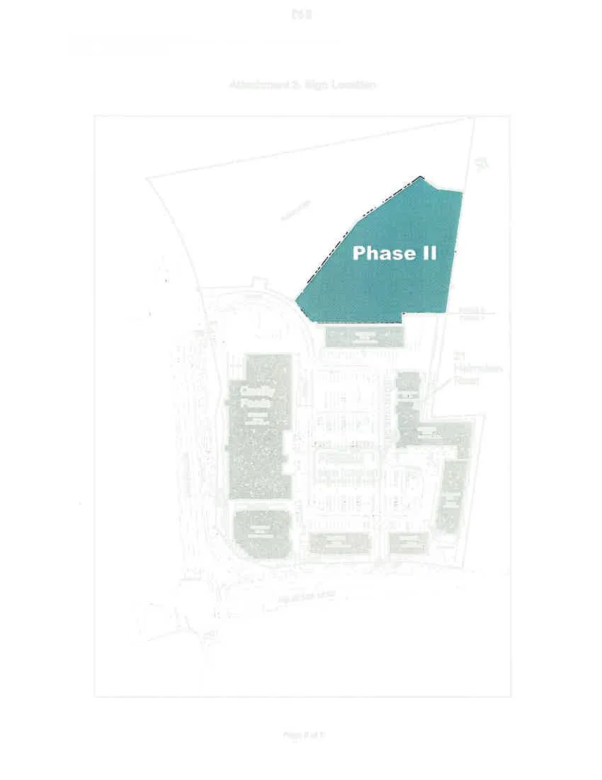 Map detail highlighting the Phase II development area