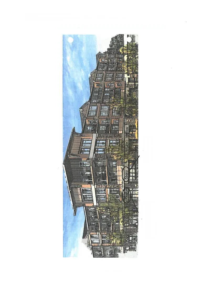 Architectural concept rendering of the multi-story development