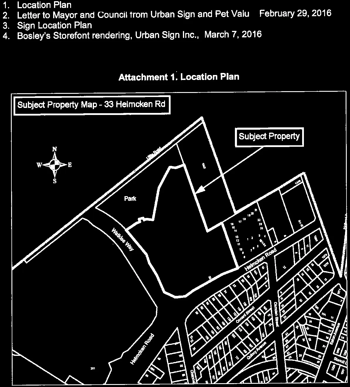 Subject Property Map for 33 Helmcken Rd showing the location relative to Watkiss Way and Victoria General Hospital