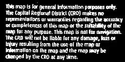 General information and liability disclaimer text for the map
