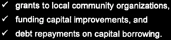 Uses of the Casino Grant Fund in the community