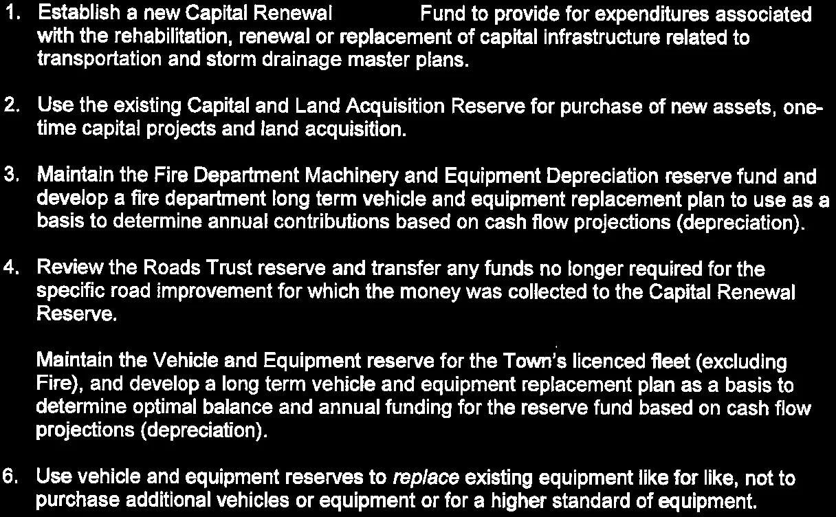 Recommendations 1-6 from the summary