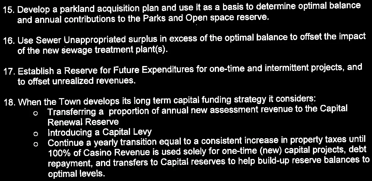 Recommendations 15-20 from the summary