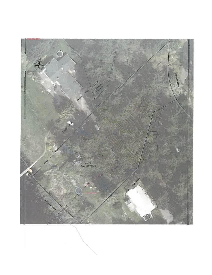 Site Plan of Lot A, Section 3, Highland District, Plan VP72045 showing McKenzie Lake, proposed dwelling, and dock site plan details