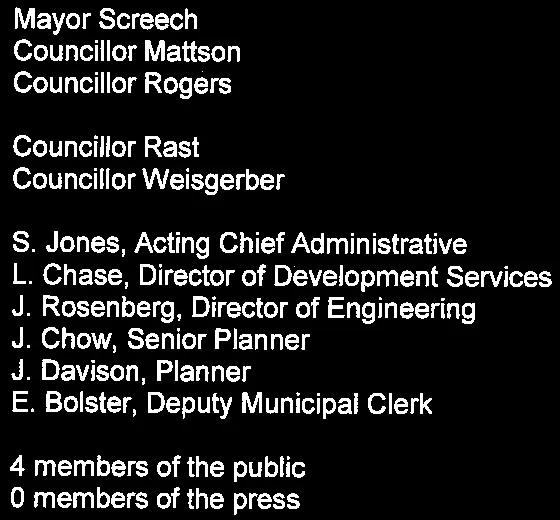 List of staff and public attendance for the evening session